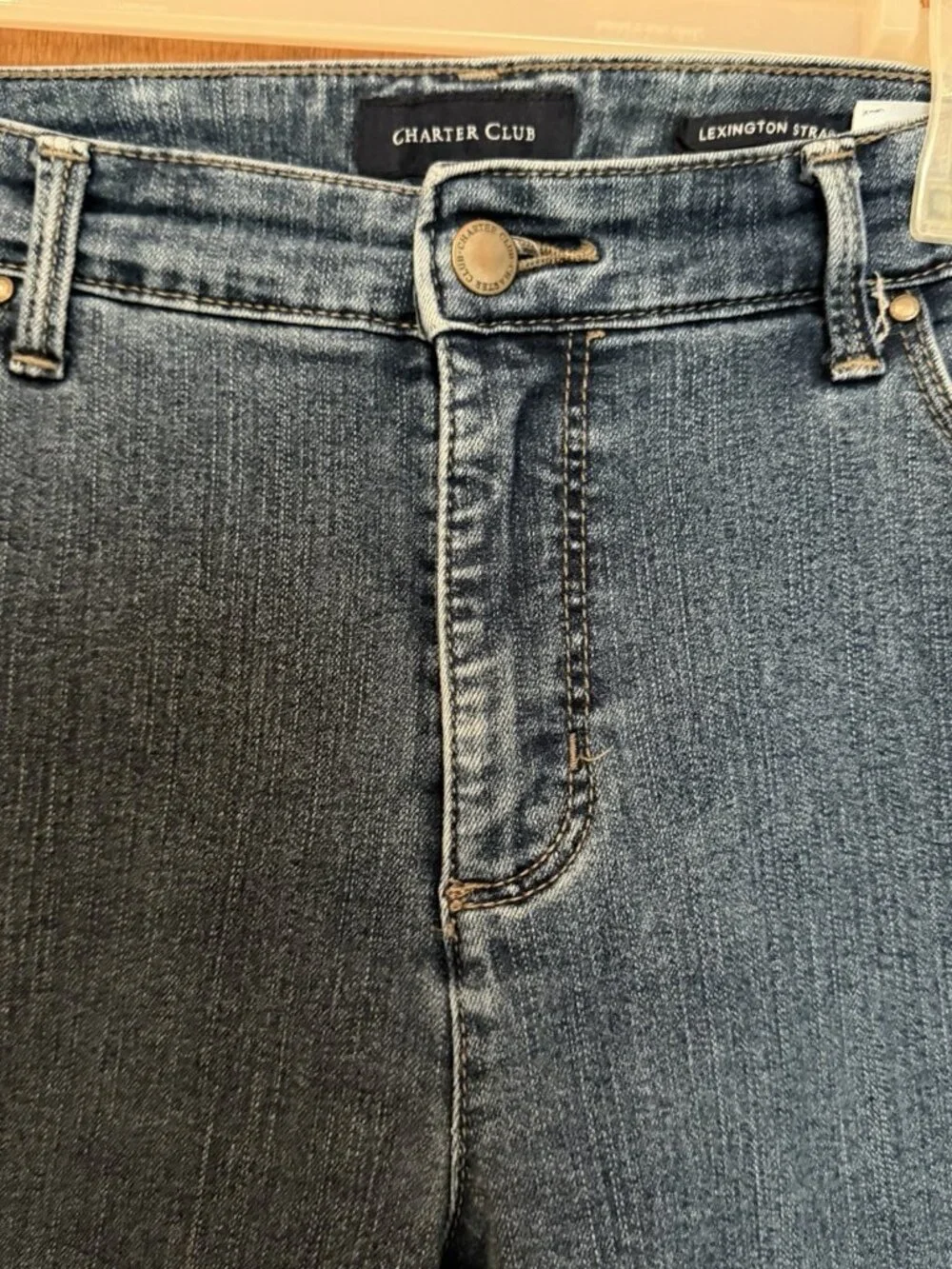 Charter Club Lexington Straight Leg Blue Size 14 Petite denim jeans soft prewash
